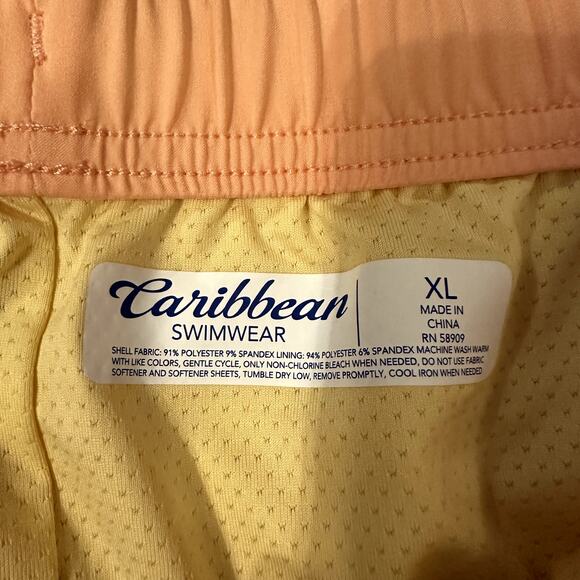 Caribbean Men's Light Orange Boxer Brief Liner Swim Trunks Shorts Size XL NWT - Picture 3 of 6